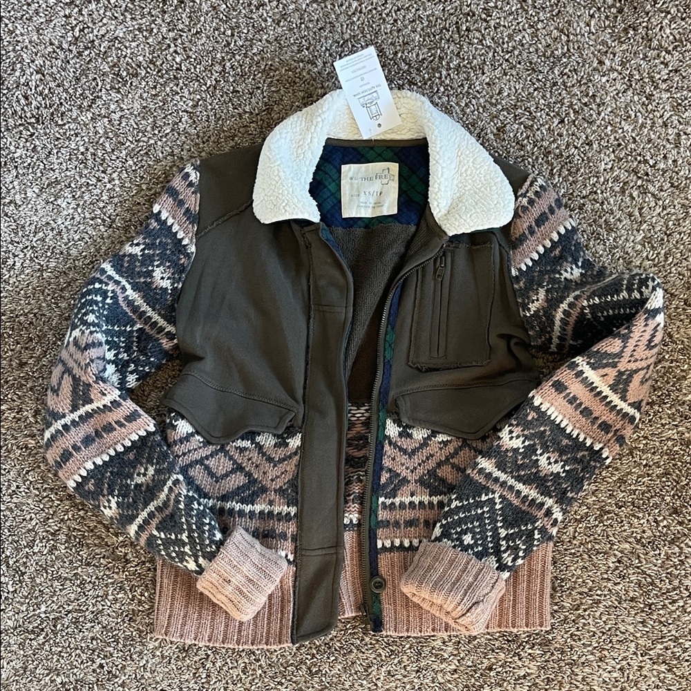We The Free Fairisle Bomber Jacket | Free People | Size XS - Picture 6 of 8